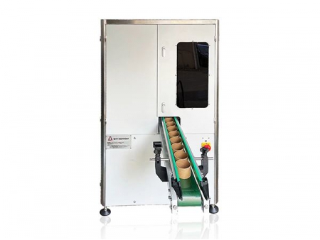 Máquina de Carregamento e Enrolamento de Tubos de Papel/ Máquina de Inserção Discos Inferiores em Embalagens Redondas de Papel