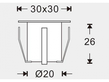 Luminária de embutir LED quadrada para deck SC-B113