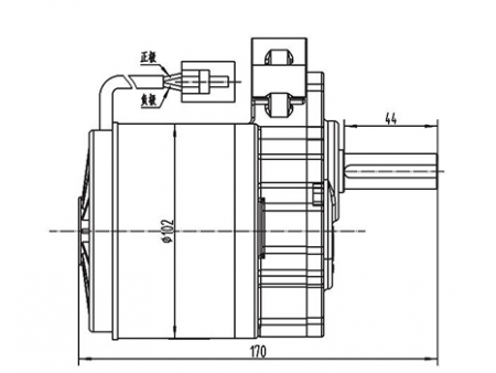 Motor de acionamento 250W (2800 RPM), PMDC motor escovado ZD101AZ2
