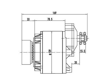 Motor de acionamento 450W (3500±6% RPM), PMDC motor escovado ZD109AZ3