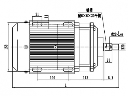 Motor de acionamento 1200-1800W, PMDC motor sem escova TF133AHF
