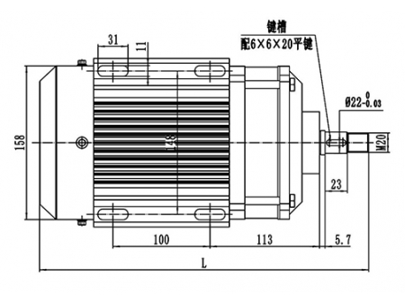 Motor de acionamento 1000-1200W, PMDC motor sem escova TF133BHF