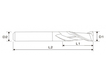 Fresa de extremidade quadrada, de comprimento longo EMA02 (estria dupla)