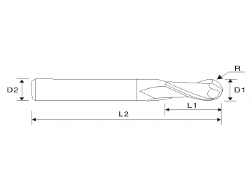 Fresa helicoidal 37º de ponta cónica, comprimento regular EMA05 (estria dupla)