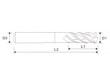 Fresa de carboneto com extremidade quadrada EMT03 (4 estrias)