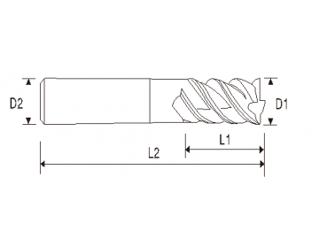 Fresa chapa de carboneto (4 estrias) EMB04, comprimento longo