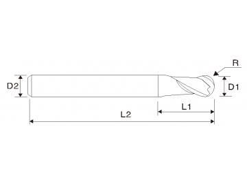 Fresa cónica de carboneto EMC06 X5070, comprimento longo