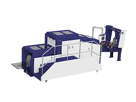 Máquina automática para fabricação de sacos de papel kraft com aba e alças torcidas/chatas