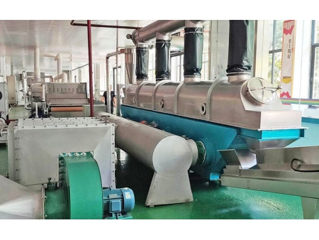 Secador de leito fluidizado vibratório