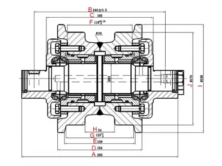 Rolo de esteira para escavadeira Komatsu D31