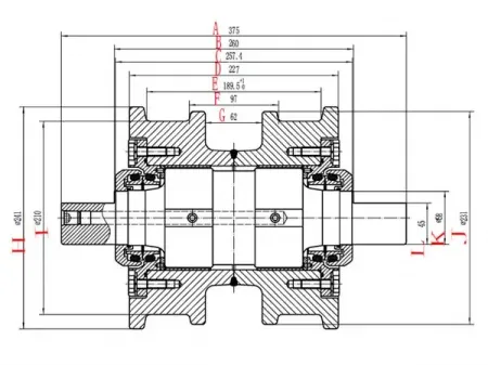 Roletes de esteira para escavadeira Caterpillar D6H
