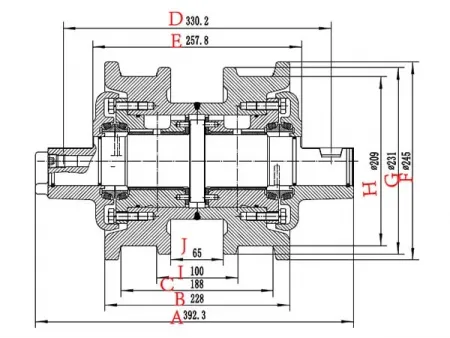 Rolo de esteira para bulldozer Caterpillar D6D