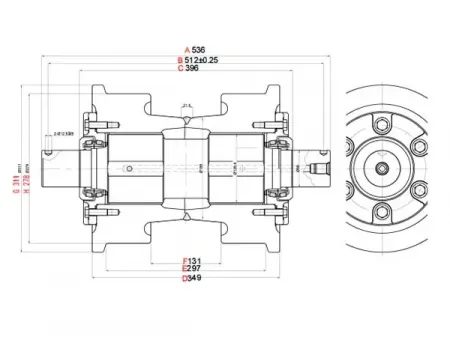 Rolete de esteira para bulldozer Caterpillar D10