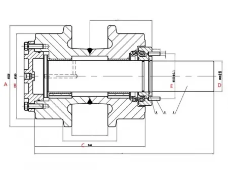 Rolete superior para bulldozer Komatsu D155