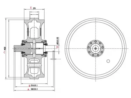 Roda guia para trator de esteira Komatsu D275