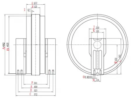 Roda guia para escavadeira Komatsu PC1250