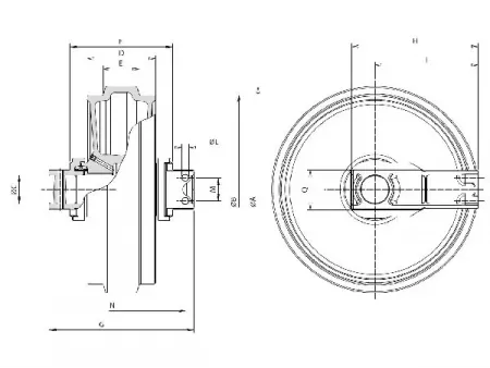 Roda guia para escavadeira Komatsu PC200
