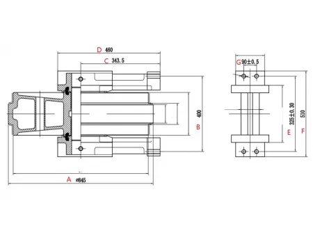 Roda-guia para escavadeira Hitachi ZX870