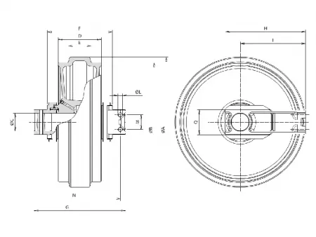 Roda guia para escavadeira Hitachi EX450