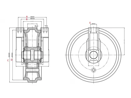 Roda guia para escavadeira Volvo EC290