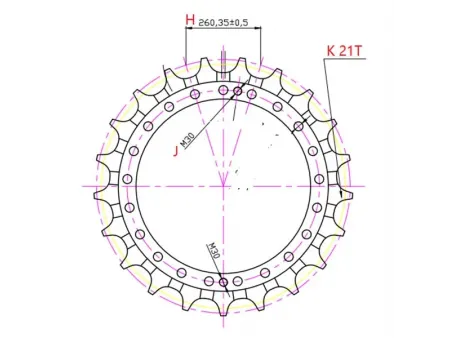 Roda motriz para escavadora Caterpillar E365