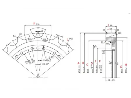 Roda motriz para escavadora Volvo EC360