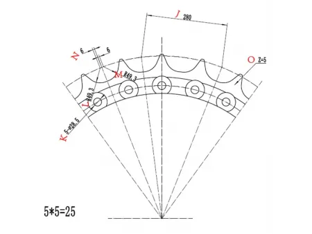 Segmento de roda dentada para bulldozer Komatsu D375