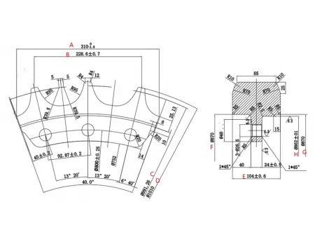 Segmento de roda dentada para trator de esteira Komatsu D155
