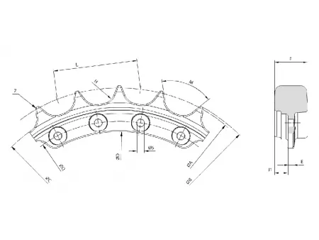 Segmento de roda dentada para trator de esteira Komatsu D85