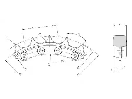 Segmento de roda dentada para trator de esteira Komatsu D65