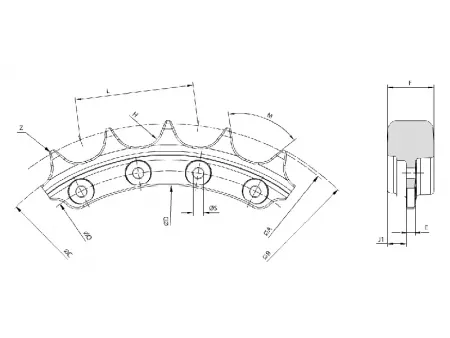 Segmento de roda motriz para trator de esteira Caterpillar D6H