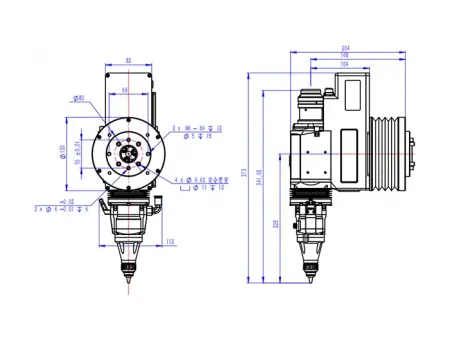 Cabeçote de corte a laser robótico 3D com foco manual (3kW)