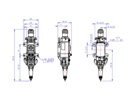 Cabeçote de corte para laser de fibra com foco manual (6kW/8kW)