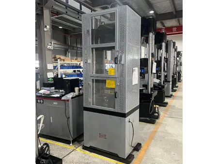 Máquina universal de ensaio servo-hidráulica, espaço duplo, garra de ação em cunha