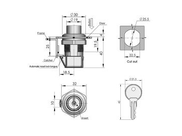 Fechadura cilíndrica para armário MS753