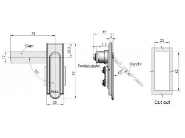 Fechadura para armário com puxador flexível MS717