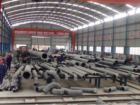 Operação e construção da oficina de fabricação de tubos