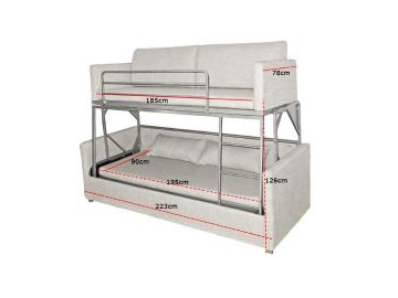 Sofá-cama beliche de tecido