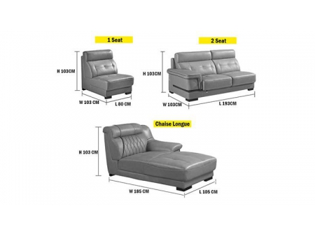 Sofás de couro genuíno contemporâneos GF055