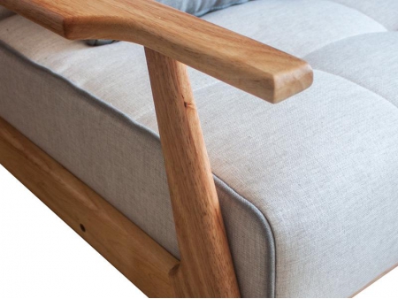Sofá-cama com moldura de madeira