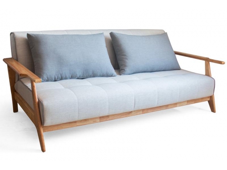 Sofá-cama com moldura de madeira