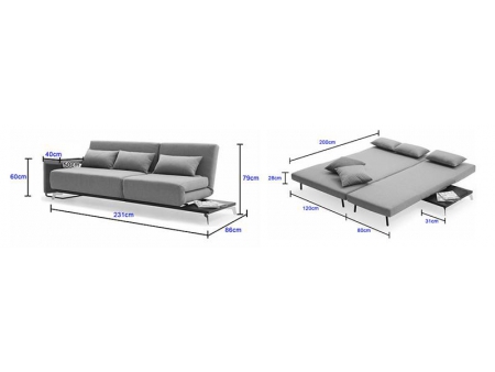 Sofá-cama casal modular dobrável