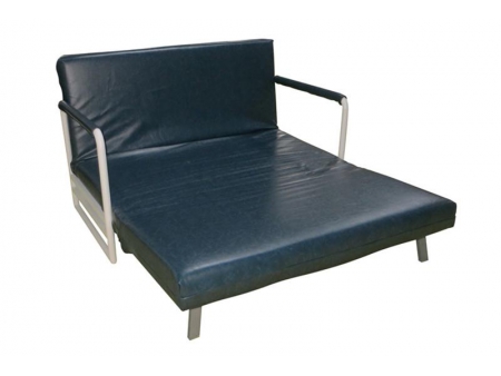 Sofá-cama retrátil com moldura de aço e madeira