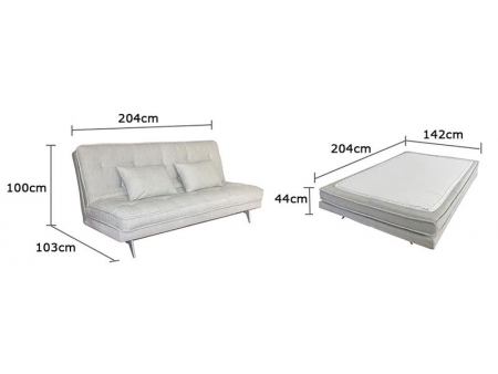 Sofá-cama de tecido versátil