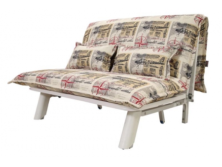 Sofá-cama dobrável com estrutura metálica