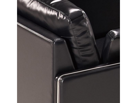 Sofá de couro preto para recepção