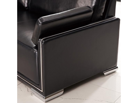 Sofá de couro preto para recepção