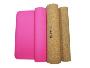 Tapete de yoga com textura de cortiça