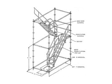 Andaime multidirecional com escada modular QES