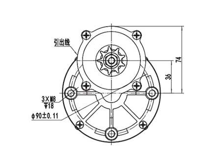 Motor de acionamento 450W (3500±6% RPM), PMDC motor escovado ZD109AZ3